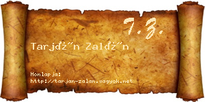 Tarján Zalán névjegykártya